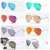 Klasyczne designerskie okulary przeciwsłoneczne Najwyższej jakości lotnictwo pilotażowe okulary przeciwsłoneczne dla mężczyzn kobiety ze skórzaną szmatką 9023196