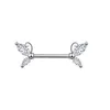 14G Rose Flower Nipple Ring Butterfly Nipple Piercing Barbell For Women Body Jewelry