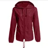 Outdoor Hooded Zipper Jackets Cardigan Hiking Waterproof And Windproof Raincoat Coats Women's Camping Warm Outerwear