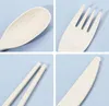 Wheat Straw Folding Cutlery Sets Kids Knife Fork Spoon Chopsticks Portable Dinnerware Kits Flatware Set for Travelling Camping