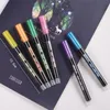 Surligneurs Double ligne stylo couleur main compte rêve contour dessiné papeterie marqueur fluorescent