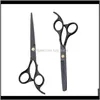 Costway Professional 440 Steel 6 tum Black Set Cutting Barber Salon Haircut Thinning Shears Frisör FE2XT BTHYB1719554