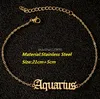 Cavigliere con ciondoli con segno zodiacale 12 segni Bracciale con piede a catena in acciaio inossidabile per gioielli di moda da donna