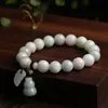 Naturligt Jadeit Armband med Buddha Hänge 10mm Ädelstenar Pärlor Strängs Hand Smycken DIY Par Armband för kvinnor Män