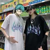 Koreansk sommarstil punk kvinnlig mode och intressant vintage ins gotisk hip-hop kortärmad plus storlek t-shirt 210608
