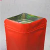 Röda förpackningspåsar 10x15cm (4x6in) Värmeförsegling av godisväska Stand Up Aluminium Foil Ziplock Användning för kaffehög QTY