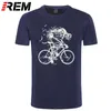 REM Skelettskalle Cycle T Shirt Short Sleeve O-Neck Graphic Tees Novelty 100% Bomull T-shirts Rolig plusstorlek Toppar för män G1222