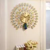 3D Grote Wandklok Woondecoratie Beugel Modern Design Gemonteerd Mute Pauw Patroon Hangend Horloge Ambachten 2110232693