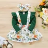 3 piezas bebé niña Floral dulce traje-vestido mameluco algodón moda manga larga ropa infantil trajes 210528