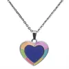 Heart Color Changing Temperature sensing necklace pendant women Children necklaces Fashion jewelry will and sandy