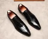 الأحذية الإيطالية أشار رسمية أوكسفورد أحذية للرجال جلد طبيعي براون أشار الأسود النبيذ الأحمر الكلاسيكية الزفاف الأعمال الرجال اللباس حذاء