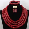 Orecchini Collana Bianco Crema Set di bigiotteria africana Beauty Coral Beads Wedding For Woman CNR444