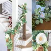 Decoratieve Bloemen Kransen Nep Bloem Eucalyptus Garland Met Camelia Kunstzijde Rose Vine Decor Opknoping Faux Leave Bloemen Voor Wo