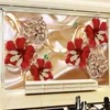 Europese stijl luxe sieraden bloemen muurschilderingen behang woonkamer TV achtergrond muurdoek waterdichte muur papers voor muren 3 D 210722