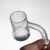 Diamond Bottom Quartz Banger Rökning Tillbehör 19mm 14mm 10mm Man / Kvinna med fullt djupt snidningsmönster för glas Bong DAB Rigvattenrör