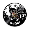 Kerstkarakters Silent Movement Vinyl Record Wall Art Clock Pumpkin Forest Town Room Decor horloge Exclusieve kerstcadeau 210325