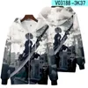 Anime Nier Automata 2b Yorha No. 2 Type B 9S 9 S Cosplay Kostuum Unisex 3D Hoodie Zipper Hooded Jacket Uitloper Y0913