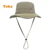 Chapeaux à large bord Chapeau pour hommes Casquette imperméable et respirante Unisexe Soleil Protection UV Cordon de serrage réglable Randonnée en plein air Pêche Casquettes de montage