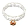 Anklets Artificial Pearl Scallop Shell Anklet Creative Retro Pendant Feet Sexy Beach Style Bracelet For Woman