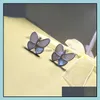 Stud Earrings sieradenstud Hoogwaardige mode Witte Pearl Mother Shell Clover Leaf Earring voor vrouwen Drop Delivery 2021 Frxg5