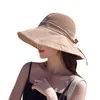 New Fashion Summer Beach Sun Hat Visors Resort Report Voyage Wide Brim Chapeaux avec Bowknot décorer les bonnets
