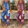 Femmes jean Denim combinaison basique salopette 2021 mode jarretelle grande taille 5XL coton pantalons décontractés maman pantalon