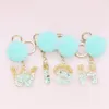 Keychains Pompom Letter Pendant Key Chains Rings For Women Cute Car Acrylic Glitter Keyring Holder Charm Bag Couple GiftsKeychains