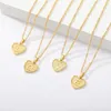 A-Z Initial Letter Heart Pendant Necklace For Women Stainless Steel Gold Alphabet Charm Chain Choker Jewelry Collier Femme