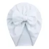 2022 Solid Color Baby Hat Big Bowknot Baby Girl Hat Turban Cashmere Head Wraps Baby Bonnet Beanie Newborn Photography Props