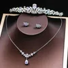 Jonnafe mode zircon brud halsband örhängen sätta silver färg kvinnor pageant prom smycken uppsättningar med tiara bröllop tillbehör h1022