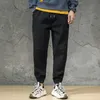 Style japonais mode hommes jean coupe ample pantalon Cargo décontracté épissé concepteur Streetwear Hip Hop Joggers pantalon à jambes larges