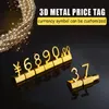 Combinaison de produits Aluminium Métal Prix Cube Étiquettes Carte Bijoux Montres Vêtement Dollar Prix Étiquettes Stand