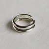 Cluster Ringar Trendy Real 925 Sterling Silver Dubbelskikt Joint För Kvinnor Fina Smycken, Chic Toe Ring Kvinna Tillbehör