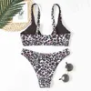 Sexy Micro Leopard Bikini Swimwear Women Push Up Swimsuit Two Piece Bathing Suit Brazilian Cow Print Swimming Female 210520