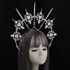 Lolita Halo Crown Costume Accessories Gold Halo Goddess Headpiece Vintage KC Headband Angel Virgin Mary Baroque Tiara Headwear