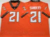 NCAA College Football Oklahoma State 21 Barry Sanders Jersey 1986-1988 Seizoen Orange Black White Team Kleur Universiteit Ademend Alle gestikte Hoge kwaliteit