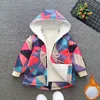 Winter Girls Coat Jacket Spring Autumn Fashion Thin Flower Hooded Warm Jacket Baby Kids Children Colorful Sweet Coat 211111