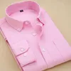 Hommes Fashions Oxford Chemises Hommes Robe Blanc Rose Mâle Camisas Solide Hommes À Manches Longues Slim Bureau De Travail Formel Pour Hommes Vêtements 210609