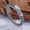 Men Big Size Link Jewelry Braided Leather Stainless Steel Woven Chain Width 8mm Cable Twine Bracelet 23cm