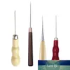 4PC / set DIY Canvas Läder Sömnad Skor Trähandtag Verktyg Awl Hand Stitching Taper Needle Tool Craft Fabrikspris Expert Design Kvalitet Senaste Style Original Status