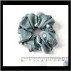 Vrouwen Chiffon Grote Scrunchies Effen Haarelastiekjes Kant Elastische Haarbanden Zomer Hoofddeksels Meisjes Zwart Katoen Haaraccessoires Qeloc Q3K2202641