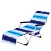 Tie Dye Beach Chair Cover med sidoficka Färgglada schäslonghanddukskåp för solstolar Solbadande trädgård