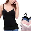 Nya Sommar Topp Kvinnor Tank Topps Sexig V-Neck Padded Camiseta Tirantes Mujer Strap Camisole Sexiga Kvinnor Underkläder X0507