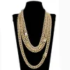 1 set hiphop nek sieraden paar vintage grote goud zilveren kleur ijsgemaakte bling pave steentjes cz sluiting Miami Cubaanse herenketen x0509