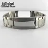 20mm 316L solid stainless steel watch band folding buckle mens strap