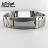 20mm 316L solid stainless steel watch band folding buckle mens strap