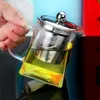 Borosilicaat glazen theepot hittebestendige vierkante infuser filter melk oolong bloempot 210813