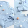 Ayı Lideri Kızlar Tişörtü İlkbahar Sonbahar Çocuk Giyim Rahat Uzun Kazak Sevimli Noktalar Desen Tam Kollu Kız Kostümleri 211110