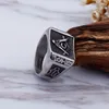 Stainless steel Retro Black Antique Freemason ring Masonic championship rings Free mason past master signet regalia champion jewel gothic punk jewelry for men