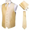 Men's Vests Hi-Tie Burgundy Paisley Floral Silk Slim Waistcoat Necktie Set For Suit Dress Wedding 4PCS Vest Hanky Cufflink